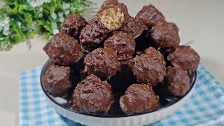 Not Ferrero Rocher Chocolate||No Mixer||Just stir it to make||COOKIES 2023||AFA Kitchen