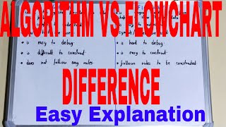 Algorithm vs Flowchart|Difference between algorithm and flowchart|Algorithm and flowchart difference