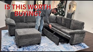 108 Inch Sectional Sleeper Sofa Bed with Pull Out Couch, U Shaped 7 Seat Cloud Modular Sectional Sof