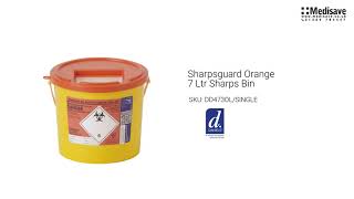 Sharpsguard Orange 7 Ltr Sharps Bin DD473OL SINGLE