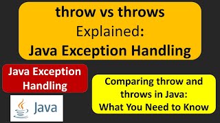 throw vs throws Explained: Java Exception Handling