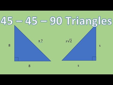 Geometry Examples - 45-45-90 Triangles (With Simplified Radical Form) Geometry Examples - 45-45-90 Triangles (With Simplified Radical Form)