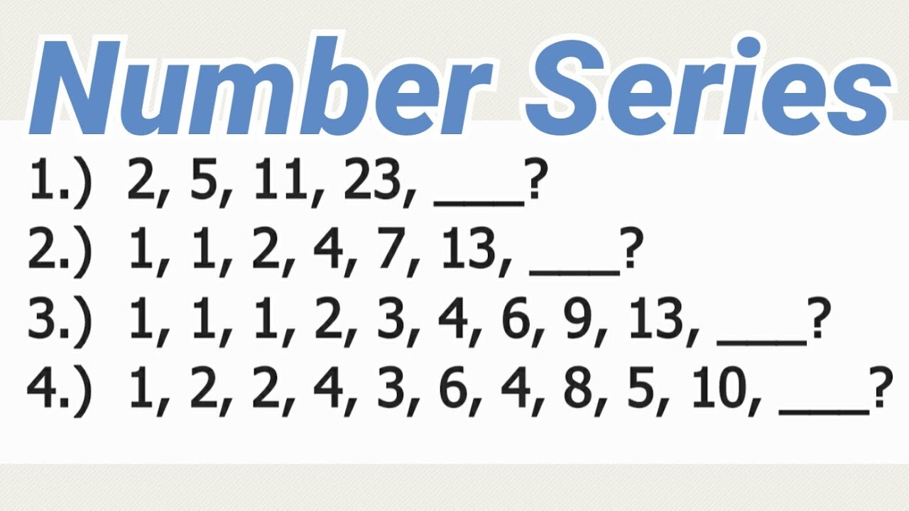 Number Series Numerical Reasoning Youtube