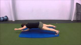 Front Plank from the Elbows and Knees with Alternating 3 Position Arms