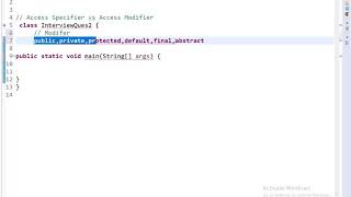 Core Java Interview Question - Access Specifiers vs Access Modifiers