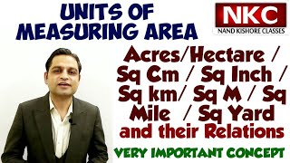 Units of Measuring Area | Acre/ Hectare / Sq.Ft/ Sq.Cm/ Sq. Inch/ Sq. Km / Sq.M / Sq. Mile / Sq.Yard