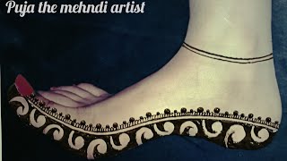 Very Easy Border Feet 👣 Mehndi Design/pairon ki mehandi/Latest \u0026 Simple Foot Mehndi Design/Mehandi