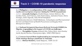 GHSCS-2020 Day 1 Track 3: COVID-19 Pandemic response