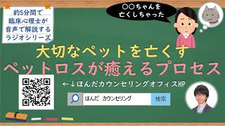 【🎧ラジオ講座】大切なペットを亡くすペットロス症候群が癒えるプロセス｜約5分間で聞いて分かる臨床心理士・公認心理師が解説するラジオ心理学講座