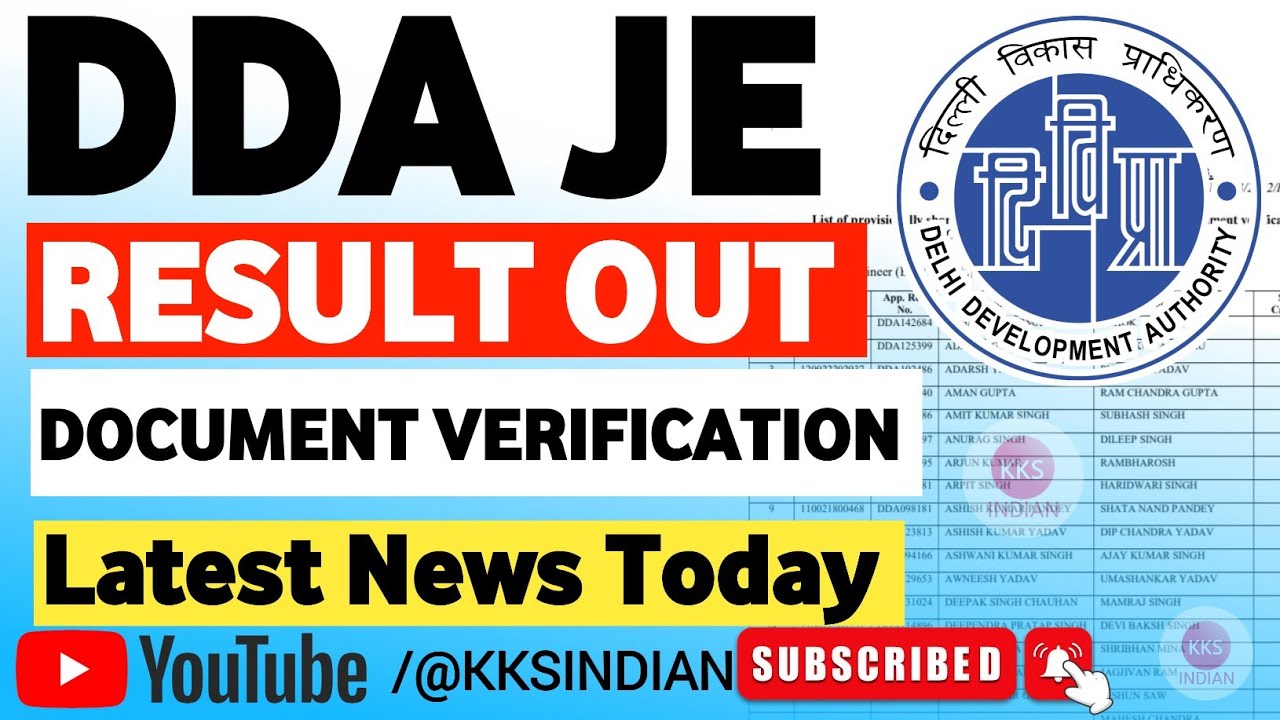 DDA JE Latest News Today| DDA JE Result 2023 | DDA JE 2023 Result | DDA ...