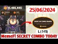 Memefi Secret Reward Combo Today 25/06/2024| Memefi 2,000,000 Coins Code