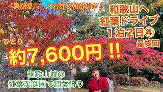 和歌山へ紅葉ドライブ１泊2日④最終回〜ひとり約7,600円！感嘆の紅葉狩り♪和歌山城紅葉渓庭園！「旅とグルメのAkemiチャンネル」