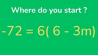 Solve -72 = 6(6-3m)