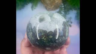 DRUZY Moss Agate Sphere - CRYSTAL (165376699943)