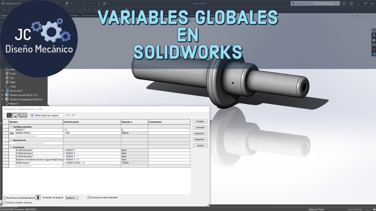 Variables Globales En Solidworks Youtube Variables Globales En Solidworks Youtube