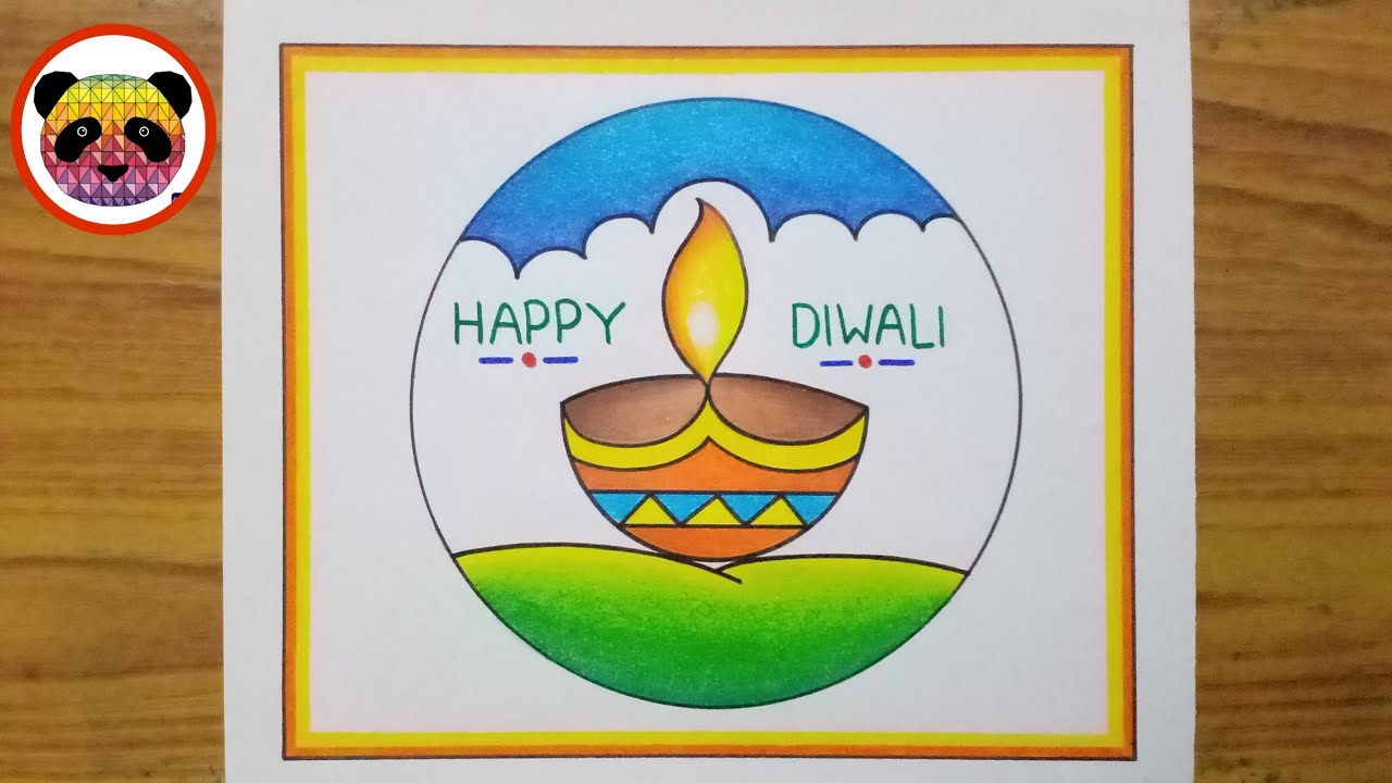 Diwali Drawing / Diwali Diya Drawing / Diwali Drawing Easy Step By Step ...