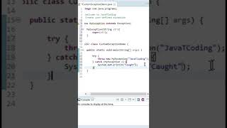 User-defined Custom Exception in Java | Create a Custom Exception Java #shorts #exceptionhandling