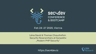 sec4dev 2020 - Modern PHP Security