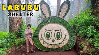 SOLO CAMPING BUSHCRAFT HEAVY RAIN - BUILD LABUBU SHELTER