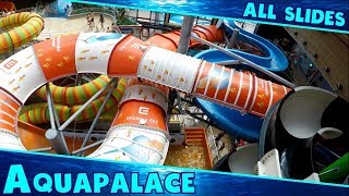 ALL WATER SLIDES at Aquapalace near Prague, Czech Republic!!