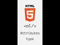 #2 ol - attributes type | HTML | Frontend | Take it easy #shorts