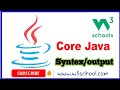 syntex||outputs|| w3school java basic course