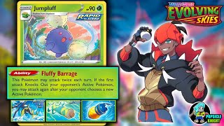 JUMPLUFF : Attack for HUGE Damage TWICE ! Deck Profile & PTCGO Gameplay (Pokemon EVOLVING SKIES)
