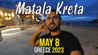 Matala Crete, Walking tour in 4k, nightlife, Kreta, Greece 2023