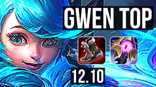 GWEN vs QUINN (TOP) | 2300+ games, 1.7M mastery, 1/1/5 | KR Diamond | 12.10