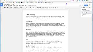 Changing Document Editing Modes