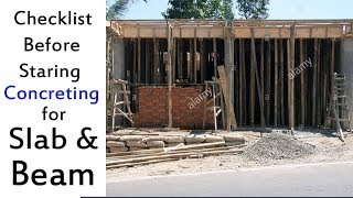 Checklist for Beam and Slab before Starting Concreting - Beam and Slab Construction