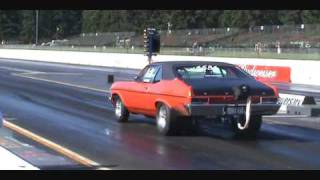 '72 Pro Street Nova carries the wheels to an 8.94 at 153 ... from another angle.