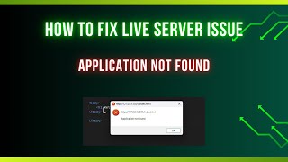 How to Fix Live Server Issue (Application not found problem) #vscode #liveserver #developertips