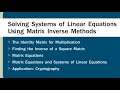 Solving Systems of Linear Equations Using Matrix Inverse Methods