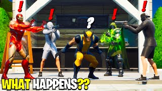 What Happens if ALL 5 Bosses Meet in Fortnite! | Boss Iron Man Meets Wolverine, Dr Doom & Henchmen!