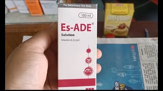 Es-ADE® Solutionitamin A, D3 \u0026 EVitamin Preparation (Vitamin \u0026 mineral supplement)