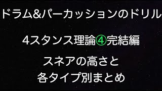 ドラム＆パーカッションのドリル 4スタンス理論編④完結編 各タイプ別 ドラム・セットへの応用 〜スネアの高さ〜