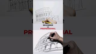 Noob vs Pro Drawing Challenge Colosseum in Rome #shorts