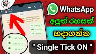 Whatsapp Single Tick Only | How to Show One Tick On Whatsapp | Hidden Settings 2023 | Sri lanka
