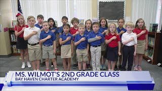 The Daily Pledge: Ms. Wilmot's 2nd Grade Class at Bay Haven Charter Academy.