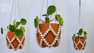 🪴FÁCIL😃DIY Porta Macetas con Cuentas  (paso a paso) | DIY Macrame Plant Hanger Step by Step Tutorial