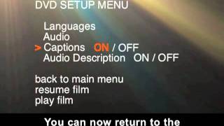 How to display captions and audio description on a DVD