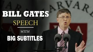 Bill Gates Harvard Commencement Address | ENGLISH SPEECH with BIG Subtitles