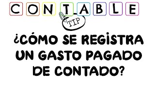 ¿COMO SE REGISTRA UN GASTO?