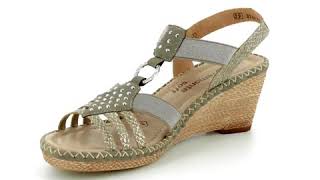 Remonte Robcene D6768-65 Metallic Wedge Sandals