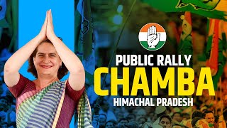 LIVE | Congress leader Priyanka Gandhi addresses Public rally in Chamba, Himachal Pradesh | Election