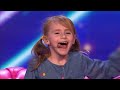 8 year old girl impressionist shocking animal sounds turns simon into a dolphin