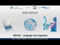 GEN102 - Unit Advice (Language and Linguistics)