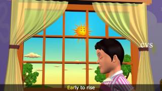 Early to Bed Early to Rise - 3D Animation English Nursery rhymes for children