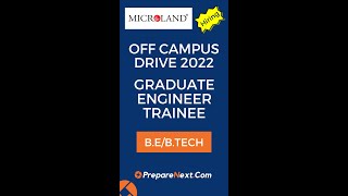 Microland Off Campus Drive 2022 | Graduate Engineer Trainee | IT Job | Engineering Job